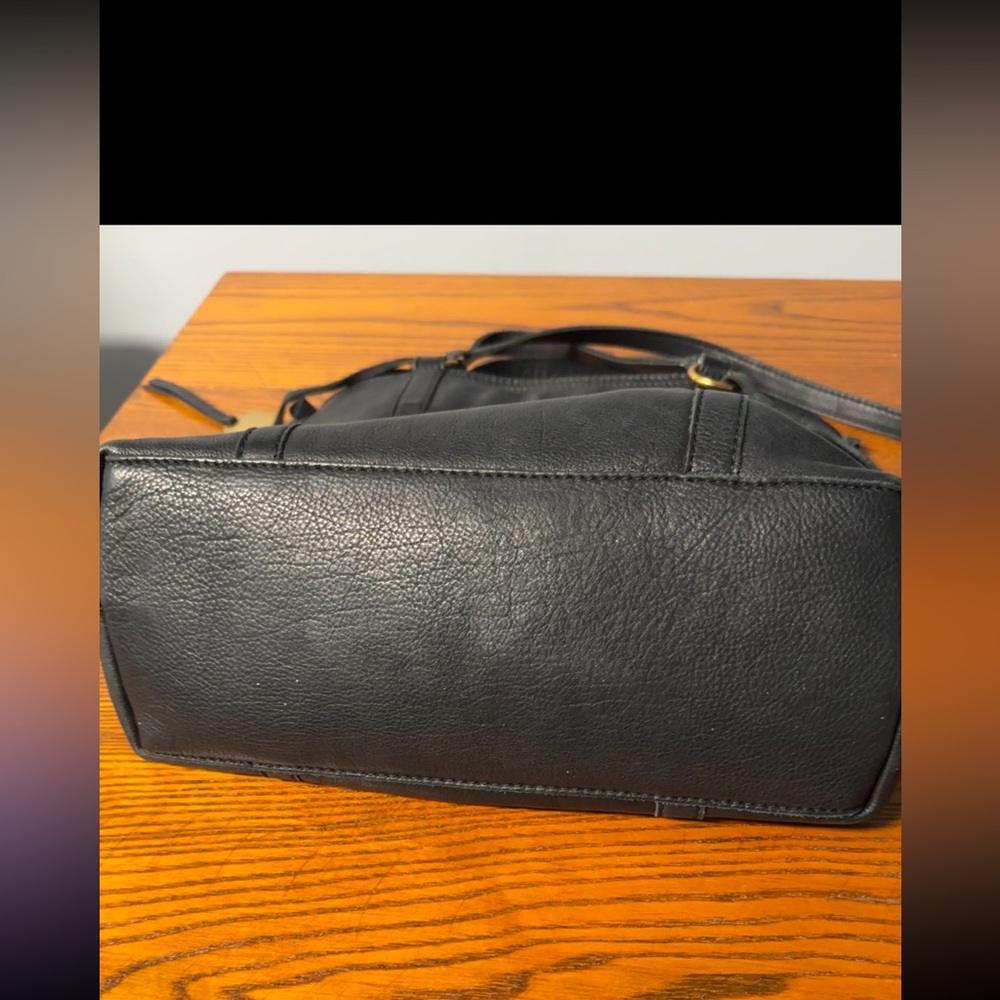 Margot Newyork Black Leather Purse ~ 100% Leather 14”W x 11”T - Picture 15 of 15